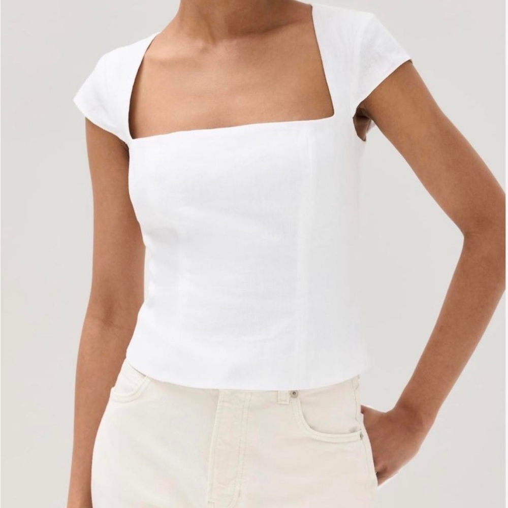 Reformation White Cora Linen Top NWOT